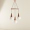 Suspension Mid-Century Moderne en Teck et Verre Opalin Blanc dans le style de Stilnovo, Italie, 1960s 1