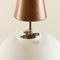 Suspension Mid-Century Moderne en Teck et Verre Opalin Blanc dans le style de Stilnovo, Italie, 1960s 9