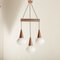 Suspension Mid-Century Moderne en Teck et Verre Opalin Blanc dans le style de Stilnovo, Italie, 1960s 4