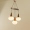 Suspension Mid-Century Moderne en Teck et Verre Opalin Blanc dans le style de Stilnovo, Italie, 1960s 2