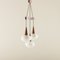 Suspension Mid-Century Moderne en Teck et Verre Opalin Blanc dans le style de Stilnovo, Italie, 1960s 5