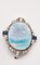 Mid-Century 18 Karat White Gold Brooch with Multicolored Opal, Diamonds and Sapphires, Italy, 1950s 4