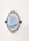 Mid-Century 18 Karat White Gold Brooch with Multicolored Opal, Diamonds and Sapphires, Italy, 1950s 3