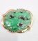 Mid-Century Brosche aus 18 Karat Gelbgold mit Jade, Diamanten und Rubinen, Italien, 1950er 1