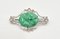 Mid-Century Brosche aus 18 Karat Weißgold mit Jade und Diamanten, Italien, 1950er 2