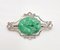 Mid-Century Brosche aus 18 Karat Weißgold mit Jade und Diamanten, Italien, 1950er 1