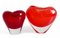 Postmodern Murano Sommerso Glass Cuore and Cuoricino Vases from Salviati, Italy, 1990s, Set of 2 3