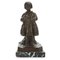 R. Zacchetti, Fille à la Poupée, 1920s, Bronze avec Socle en Marbre 2