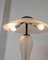 Postmodern Table Lamp in White Frosted Murano Glass with Black Metal Details, Italy, 1980s 8