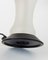 Postmodern Table Lamp in White Frosted Murano Glass with Black Metal Details, Italy, 1980s 10