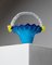 Mid-Century Blue and Yellow Murano Glass Bowl with Handle, Italy, 1970s 4