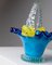 Mid-Century Blue and Yellow Murano Glass Bowl with Handle, Italy, 1970s 2