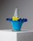 Mid-Century Blue and Yellow Murano Glass Bowl with Handle, Italy, 1970s 7