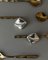 Quadratische Vintage Silberne Ohrringe mit Relief, Italien, 1970er, 2 . Set 5