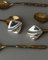 Quadratische Vintage Silberne Ohrringe mit Relief, Italien, 1970er, 2 . Set 1