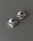 Quadratische Vintage Silberne Ohrringe mit Relief, Italien, 1970er, 2 . Set 8