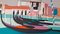 Victor Hasch, Gondolas, Original Color Lithograph, Image 4