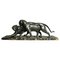 Plagnet, Art Deco Panther, Zinkguss auf Marmorsockel, 1930 1
