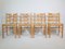Pinewood Rope Wicker Dining Chairs, 1970s, Set of 4 6