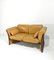 Mid-Century Modern Cognac Leather Sofa with Wooden Structure, Italy, 1980s, Image 3