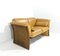 Mid-Century Modern Cognac Leather Sofa with Wooden Structure, Italy, 1980s, Image 2