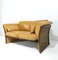 Mid-Century Modern Cognac Leather Sofa with Wooden Structure, Italy, 1980s, Image 4