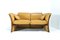 Mid-Century Modern Cognac Leather Sofa with Wooden Structure, Italy, 1980s, Image 9