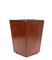 Cognac Color Stich Leather Paper Basket, France, 1960s 1