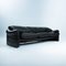 Vintage Italian Black Brown Leather Maralunga Sofa by Vico Magistretti for Cassina, Image 2