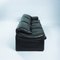 Vintage Italian Black Brown Leather Maralunga Sofa by Vico Magistretti for Cassina, Image 9