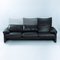 Vintage Italian Black Brown Leather Maralunga Sofa by Vico Magistretti for Cassina, Image 10