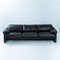 Vintage Italian Black Brown Leather Maralunga Sofa by Vico Magistretti for Cassina, Image 1