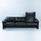 Vintage Italian Black Brown Leather Maralunga Sofa by Vico Magistretti for Cassina, Image 3