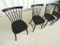 Vintage Black Lacquered Chairs, Set of 6, Image 3