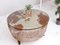 Mesa de centro africana vintage de cuero de vaca con tablero de vidrio, años 60, Imagen 13