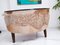 Mesa de centro africana vintage de cuero de vaca con tablero de vidrio, años 60, Imagen 5