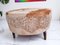 Mesa de centro africana vintage de cuero de vaca con tablero de vidrio, años 60, Imagen 11