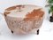 Mesa de centro africana vintage de cuero de vaca con tablero de vidrio, años 60, Imagen 9
