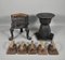 Antique French Cast Iron Laundry Stove with Five Sad Irons, Image 16