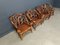 Rustic Wood and Knotted Root Armchairs, 1960s, Set of 4 1