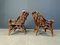Rustic Wood and Knotted Root Armchairs, 1960s, Set of 4 2