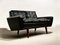 Sofá de dos plazas modelo 64 vintage de cuero negro original de Georg Thams para Vejen Polstermøbelfabrik, años 60, Imagen 1