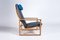 Vintage Danish Armchair and Stool in Oak by Børge Mogensen for Fredericia, 1950s, Set of 2 3