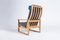 Vintage Danish Armchair and Stool in Oak by Børge Mogensen for Fredericia, 1950s, Set of 2 4