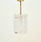 Mid-Century Crystal Glass and Brass Pendant attributed to Carl Fagerlund for Orrefors, Sweden, 1960s 6