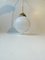 Scandinavian Art Deco Globe Pendant Lamp in Brass and White Opaline Glass, 1940s, Image 6