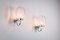 Wall Lamps with Chromed Frame and Bubble Glass Shades from Glashütte Limburg, Set of 2 1