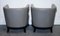 Round Back Armchairs in Grey Leather with Studs from Coach House, Set of 2, Image 4