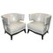 Round Back Armchairs in Grey Leather with Studs from Coach House, Set of 2, Image 1