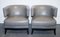 Round Back Armchairs in Grey Leather with Studs from Coach House, Set of 2, Image 2